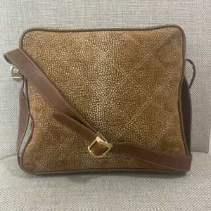 Borbonese Partridge Eye Suede Shoulder Bag